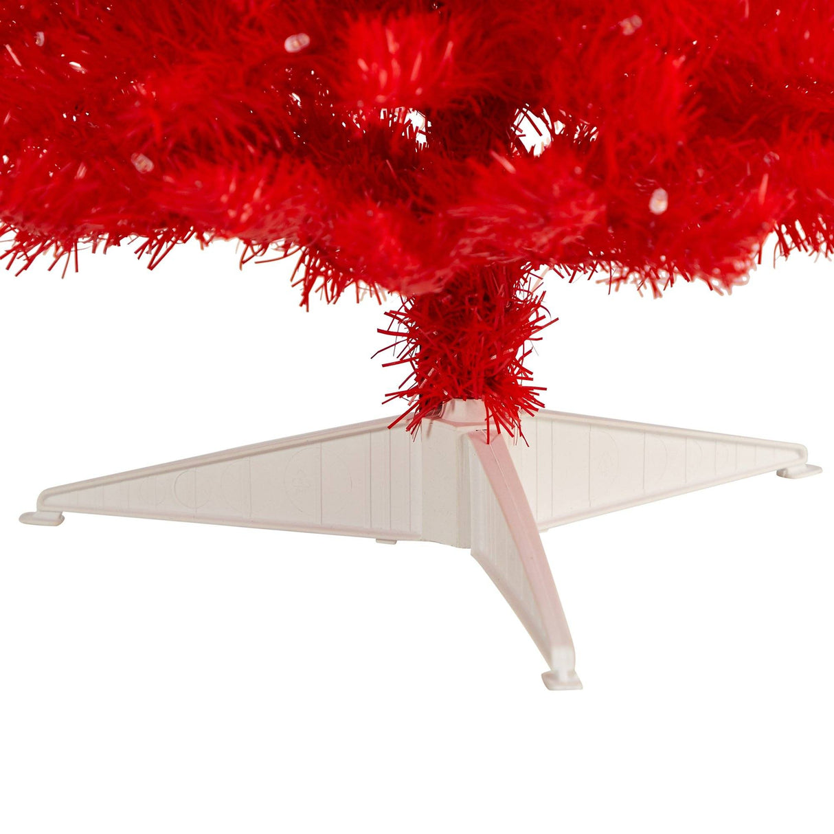 3’ Red Artificial Christmas Tree with 50 LED Lights and 118 Bendable Branches-Christmas Tree-Parc Decor