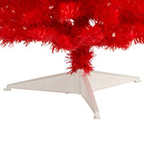 3’ Red Artificial Christmas Tree with 50 LED Lights and 118 Bendable Branches-Christmas Tree-Parc Decor