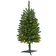 3’ Slim Green Mountain Pine Artificial Christmas Tree with 50 Clear LED Lights-Christmas Tree-Parc Decor