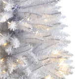 3’ Slim White Artificial Christmas Tree with 50 Warm White LED Lights and 161 Bendable Branches-Christmas Tree-Parc Decor