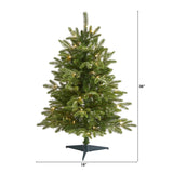 3’ Snowed Grand Teton Fir Artificial Christmas Tree with 50 Clear Lights and 111 Bendable Branches-Christmas Tree-Parc Decor