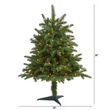 3’ South Carolina Spruce Artificial Christmas Tree with 100 White Warm Light and 458 Bendable Branches-Christmas Tree-Parc Decor
