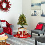 3’ South Carolina Spruce Artificial Christmas Tree with 100 White Warm Light and 458 Bendable Branches-Christmas Tree-Parc Decor