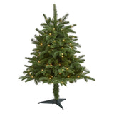 3’ South Carolina Spruce Artificial Christmas Tree with 100 White Warm Light and 458 Bendable Branches-Christmas Tree-Parc Decor