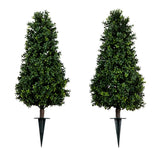 3' UV Resistant Artificial Boxwood Plant with Integrated Ground Stake (Indoor/Outdoor) - Set of 2-Plant-Parc Decor