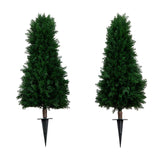 3' UV Resistant Artificial Cedar Plant with Integrated Ground Stake (Indoor/Outdoor) - Set of 2-Plant-Parc Decor