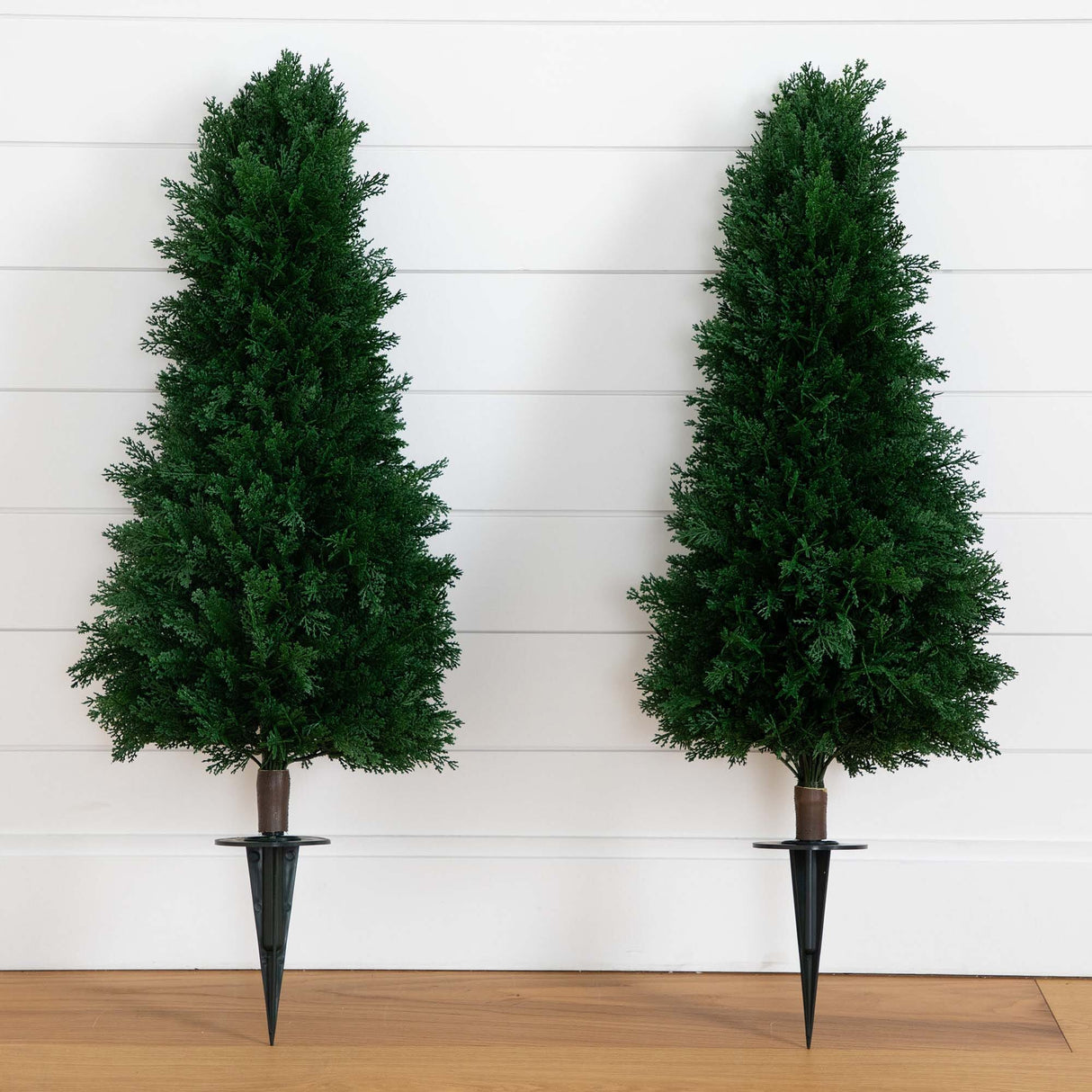3' UV Resistant Artificial Cedar Plant with Integrated Ground Stake (Indoor/Outdoor) - Set of 2-Plant-Parc Decor
