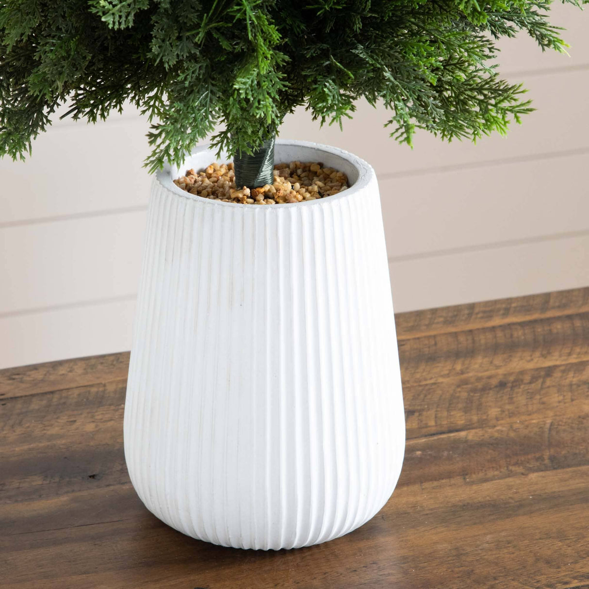 3’ UV Resistant Artificial Cedar Tree in Decorative White Planter (Indoor/Outdoor)-Tree-Parc Decor