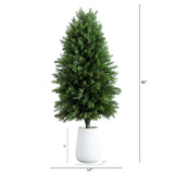 3’ UV Resistant Artificial Cedar Tree in Decorative White Planter (Indoor/Outdoor)-Tree-Parc Decor