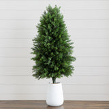 3’ UV Resistant Artificial Cedar Tree in Decorative White Planter (Indoor/Outdoor)-Tree-Parc Decor