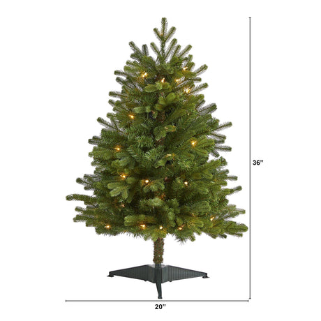 3’ Washington Fir Artificial Christmas Tree with 50 Clear Lights-Christmas Tree-Parc Decor