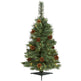 3’ White Mountain Pine Artificial Christmas Tree with 50 Clear LED Lights and Pine Cones-Christmas Tree-Parc Decor