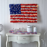 3’ x 2’ Red, White, and Blue “American Flag” Wall Panel with 100 Warm LED Lights (Indoor/Outdoor)-Parc Decor