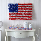 3’ x 2’ Red, White, and Blue “American Flag” Wall Panel with 100 Warm LED Lights (Indoor/Outdoor)-Parc Decor