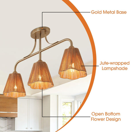 30 Inch Paddy 3-Light Chandelier-Parc Decor