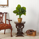 30” Large Philodendron Leaf Artificial Plant in Decorative Planter-Parc Decor