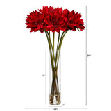 30” Lotus Artificial Arrangement in Cylinder Vase-Parc Decor