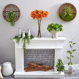 30” Lotus Artificial Arrangement in Cylinder Vase-Parc Decor