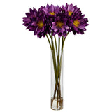 30” Lotus Artificial Arrangement in Cylinder Vase-Parc Decor