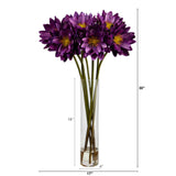 30” Lotus Artificial Arrangement in Cylinder Vase-Parc Decor