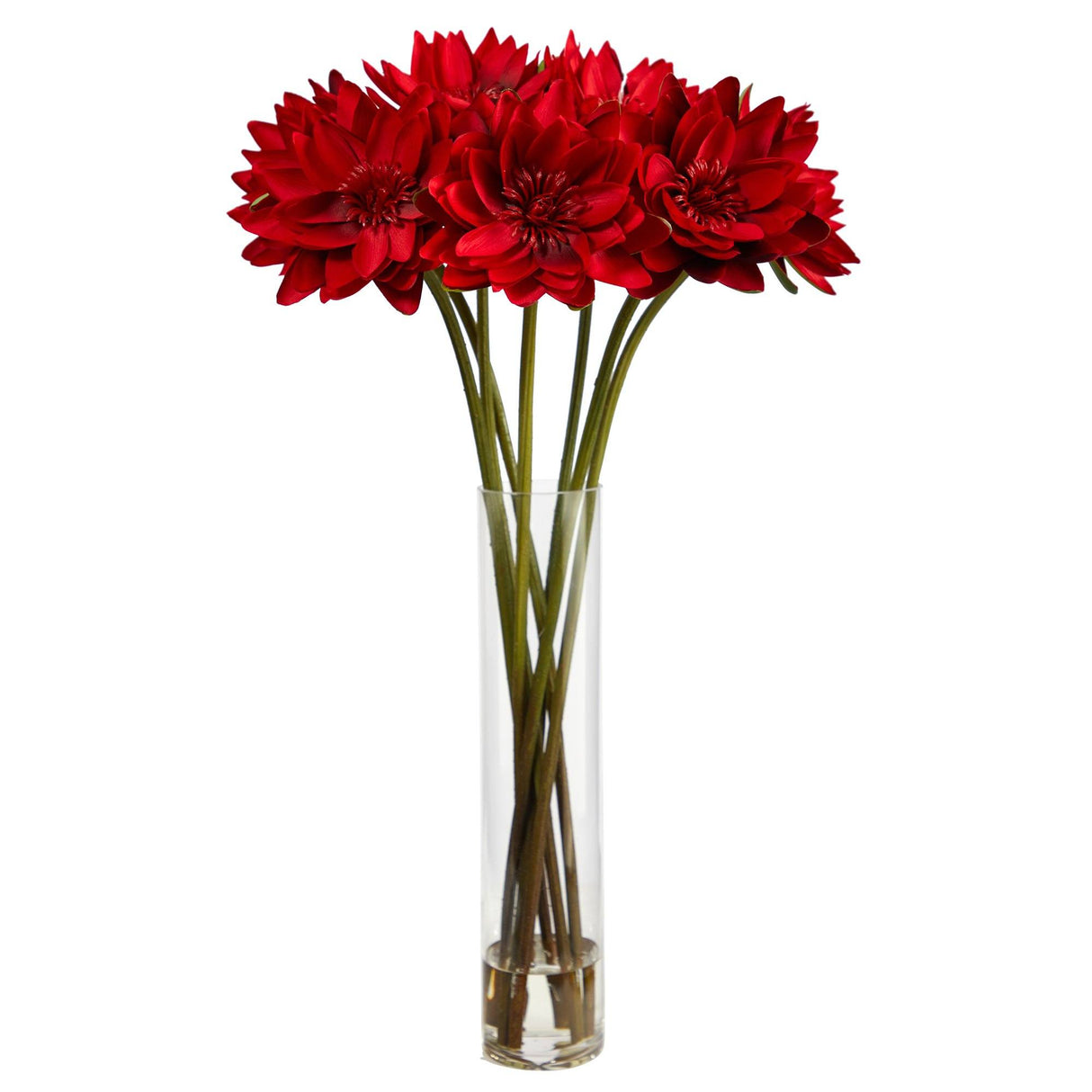30” Lotus Artificial Arrangement in Cylinder Vase-Parc Decor