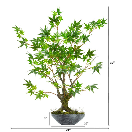 30” Maple Bonsai Artificial Tree in Planter-Parc Decor