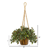 30” Mini Melon Artificial Plant in Hanging Basket UV Resistant (Indoor/Outdoor)-Parc Decor