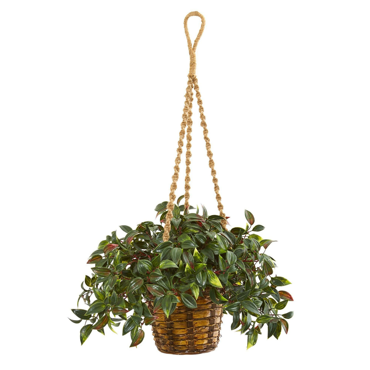 30” Mini Melon Artificial Plant in Hanging Basket UV Resistant (Indoor/Outdoor)-Parc Decor