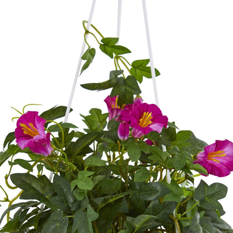 30” Petunia Hanging Basket Artificial Plant-Parc Decor