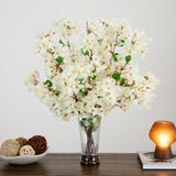 30” Artificial Bougainvillea Arrangement in Glass Vase-Arrangement-Parc Decor