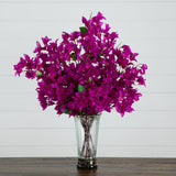 30” Artificial Bougainvillea Arrangement in Glass Vase-Arrangement-Parc Decor