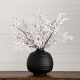 30" Artificial Flocked Berry Stems - Set of 3-Stem-Parc Decor