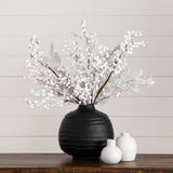 30" Artificial Flocked Berry Stems - Set of 3-Stem-Parc Decor