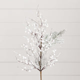 30" Artificial Flocked Berry Stems - Set of 3-Stem-Parc Decor