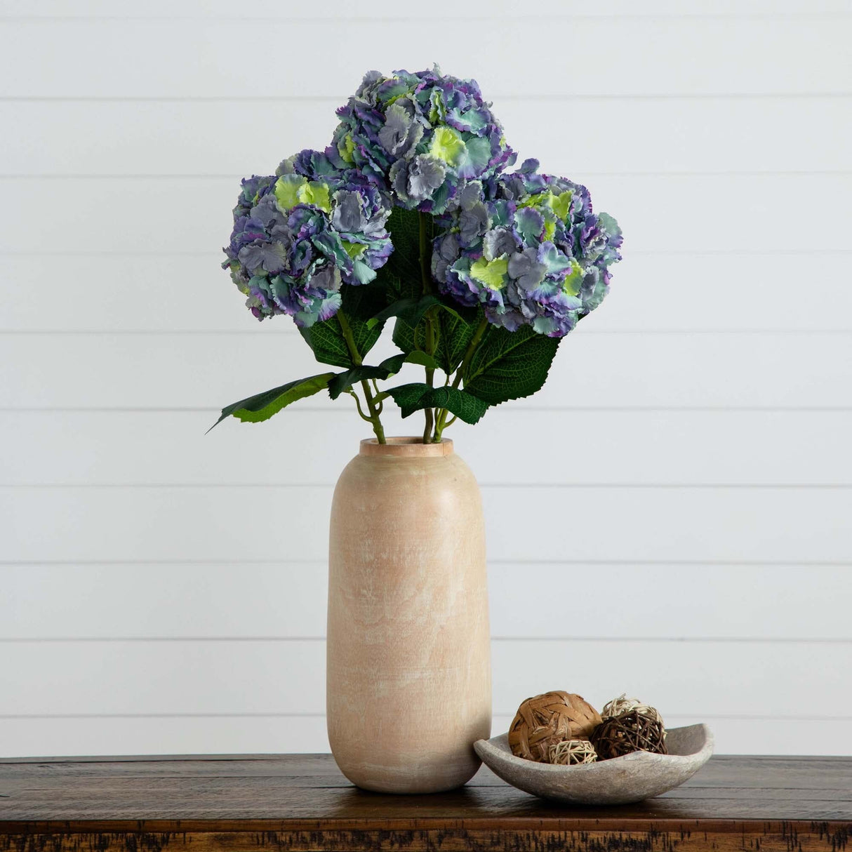 30" Artificial Hydrangea Flower Stems- Set of 3-Stem-Parc Decor