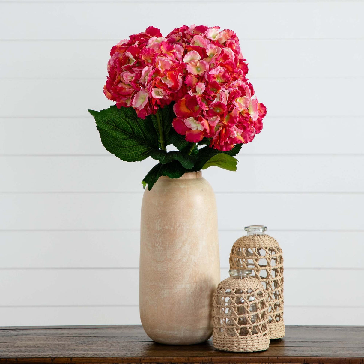 30" Artificial Hydrangea Flower Stems- Set of 3-Stem-Parc Decor