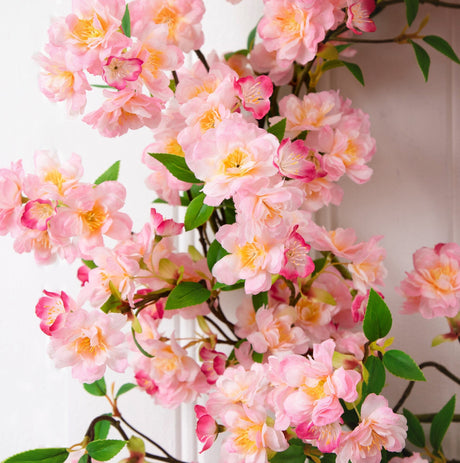 30” Artificial Pink Cherry Blossom Wreath-Wreath-Parc Decor