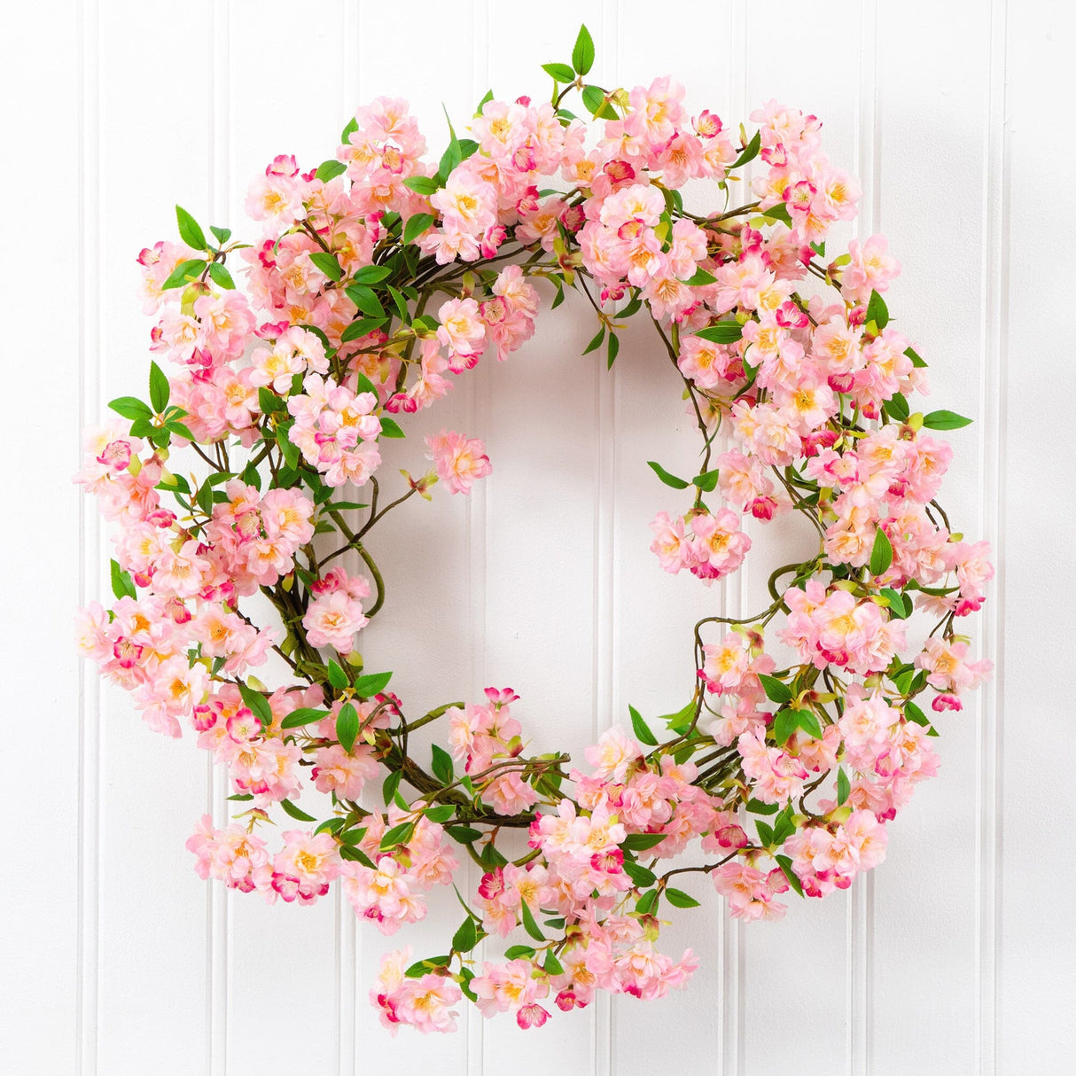 30” Artificial Pink Cherry Blossom Wreath-Wreath-Parc Decor