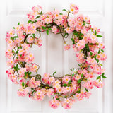 30” Artificial Pink Cherry Blossom Wreath-Wreath-Parc Decor