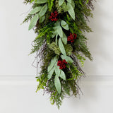 30” Cedar and Berry Artificial Christmas Swag-Teardrop-Parc Decor