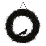 30” Halloween Black Raven Twig Wreath-Wreath-Parc Decor