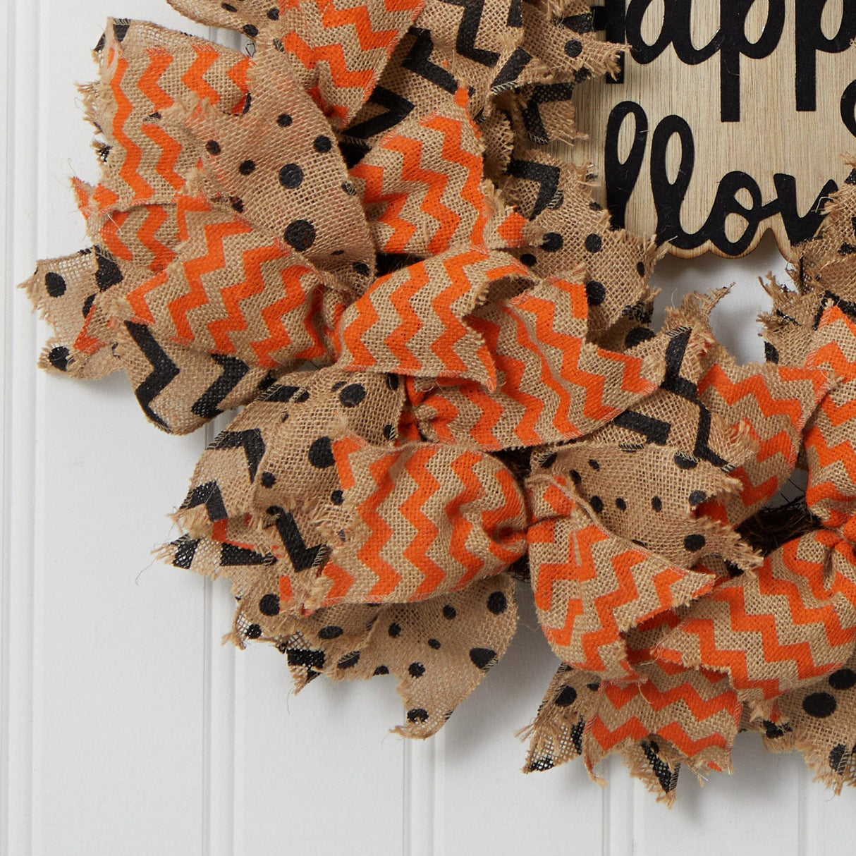 30” Halloween Burlap Ribbon Wreath-Wreath-Parc Decor