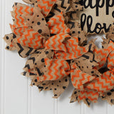 30” Halloween Burlap Ribbon Wreath-Wreath-Parc Decor