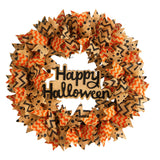 30” Halloween Burlap Ribbon Wreath-Wreath-Parc Decor