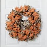 30” Halloween Burlap Ribbon Wreath-Wreath-Parc Decor