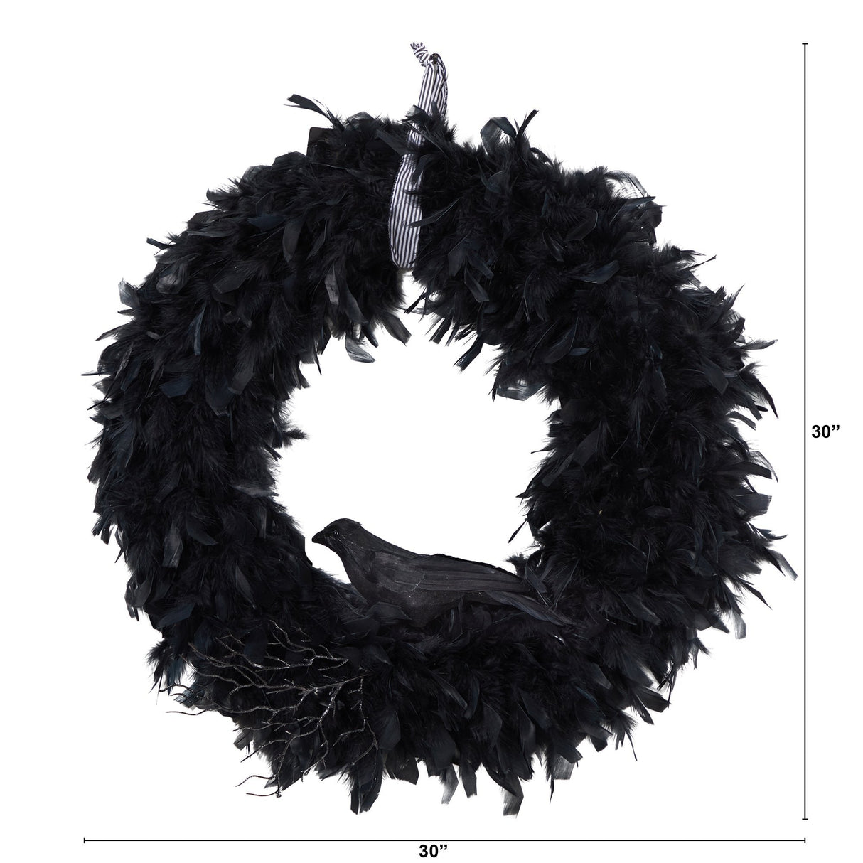 30" Halloween Raven Wreath-Wreath-Parc Decor