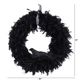 30" Halloween Raven Wreath-Wreath-Parc Decor
