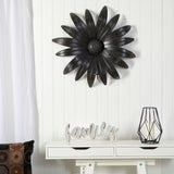 30” x 30” Brushed Metal Daisy Flower Sconce Candle Holder Wall Art Decor-Parc Decor