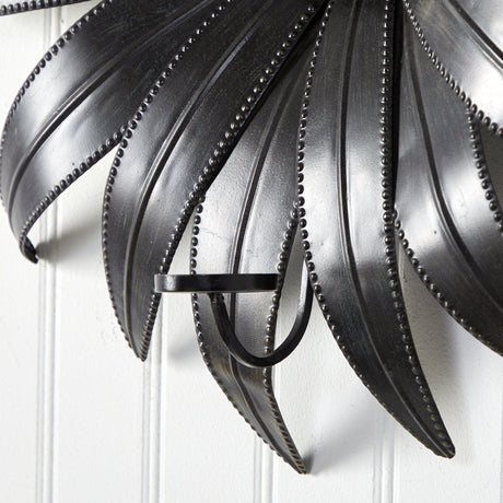 30” x 30” Brushed Metal Daisy Flower Sconce Candle Holder Wall Art Decor-Parc Decor