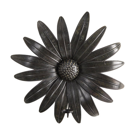 30” x 30” Brushed Metal Daisy Flower Sconce Candle Holder Wall Art Decor-Parc Decor